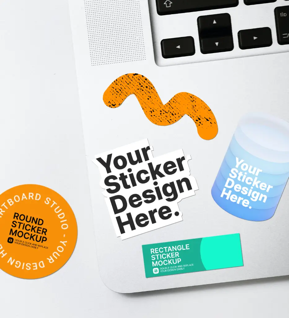 Laptop Sticker Mockup — Mockup Zone
